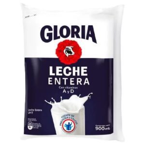 Leche UHT ENTERA BOLSA GLORIA AZUL X 900ML